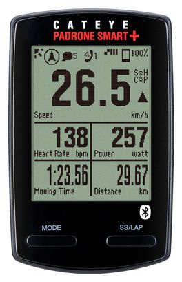 Cateye Padrone Smart+ Bike Computer Black