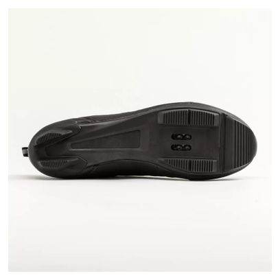 Triban 520 Lederen Veters en SPD Gesp Touring Racefiets Schoenen Zwart