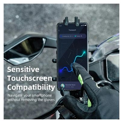 Cycling gloves full finger touchscreen warm black