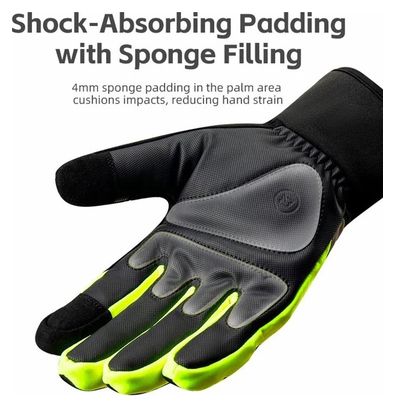 Cycling gloves full finger touchscreen warm black