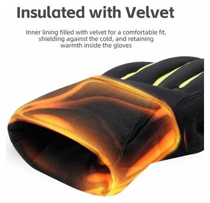 Cycling gloves full finger touchscreen warm black