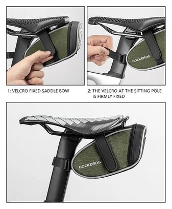 Sacoche de selle de vélo ROCKBROS  0.45L - Fixation velcro noir