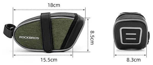 Sacoche de selle de vélo ROCKBROS  0.45L - Fixation velcro noir