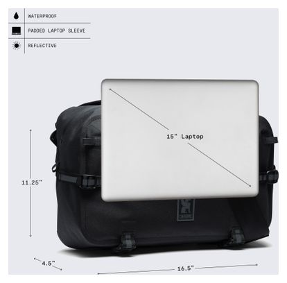 Chrome Kadet Max WP 15L zwarte schoudertas