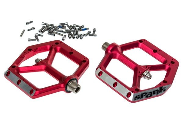 Spank Spike Flat Pedals - Red