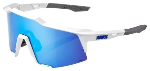 100% Speedcraft Brille Weiß - HiPER Gläser Verspiegeltes Multilayer Blue
