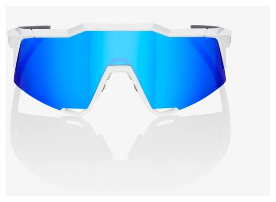 100% Speedcraft White Goggles - HiPER Mirror Multilayer Blue