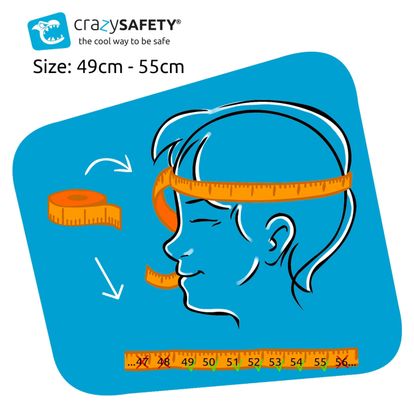 Casque de Vélo pour enfants | Girafe Bleue | Crazy Safety | Certifié EN1078