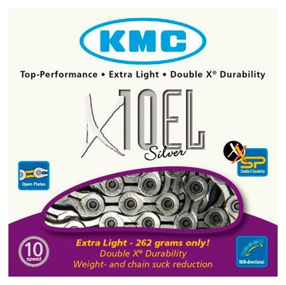 Chaine KMC X10EL NP 114 Maillons Argent