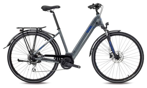 BH Atom City Wave Electric Hybrid Bike Shimano Acera 8S 500 Wh 700 mm Plata Grey Blue 2022