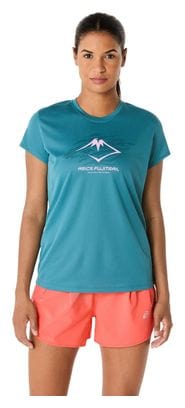 Maglia a maniche corte Asics Fujitrail Logo Blue Donna