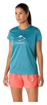 Maglia a maniche corte Asics Fujitrail Logo Blue Donna