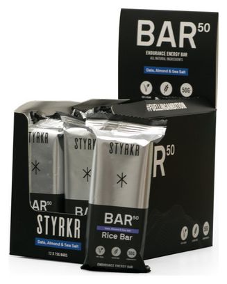 Styrkr BAR50 Dattes  amandes et sel de mer Barre Énergétique Boîte de 12 pièces