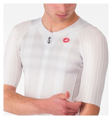 Maillot à Manches Courtes Castelli Aero Race 8S Homme Blanc