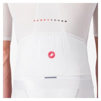 Maillot à Manches Courtes Castelli Aero Race 8S Homme Blanc