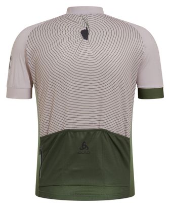 Odlo Performance Kurzarm Trikot Corse - Beige/Grün