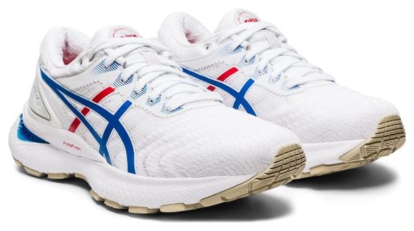 Chaussures Running Asics Gel Nimbus 22 Retro Tokyo Femme Blanc Bleu Rouge