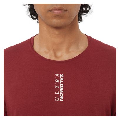 Salomon Ultra All Day All Mountain Short Sleeve Shirt Men's Red