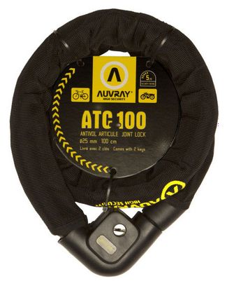 Antivol de vélo articulé avec gaine - diamètre 25 mm - longueur 100 cm