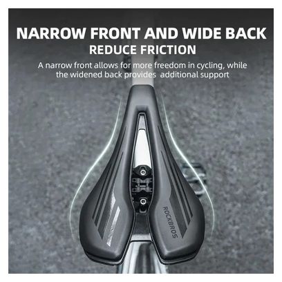 Selle de vélo creuse en cuir PU et éponge antichoc Rockbros- noir