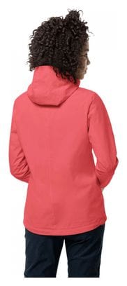 Chaqueta impermeable Jack Wolfskin JWP Shell Mujer Coral Red