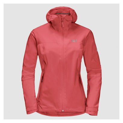 Chaqueta impermeable Jack Wolfskin JWP Shell Mujer Coral Red