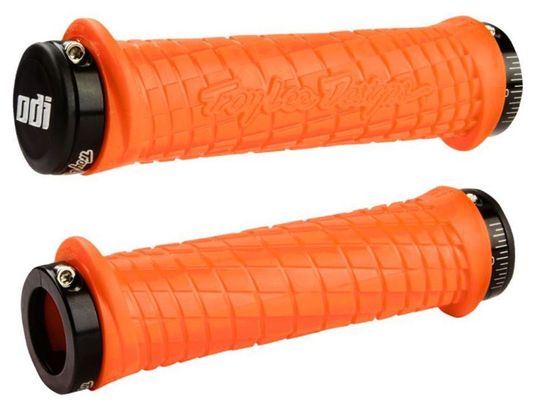 Paar handvatten ODI-Troy Lee Designs Signature MTB Orange 130 mm