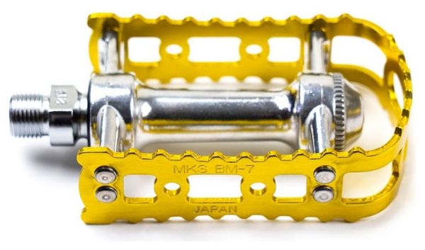 Pedales - Bm-7- Gold Alloy Body et Plate - 9/16 Inch Axle - Mks