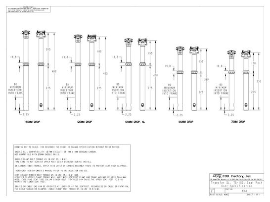 Tige de Selle Télescopique Fox Racing Shox Transfer SL Factory Durite Interne 2024 (Sans Commande)