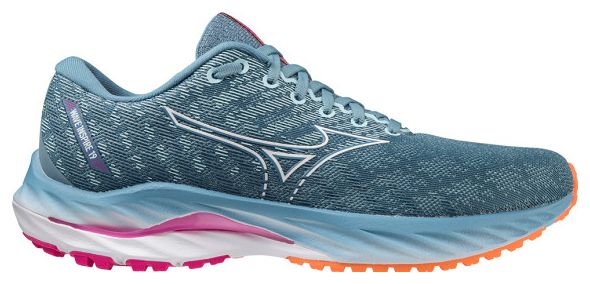 Running Shoes Women Mizuno Wave Inspire 19 Blue Pink