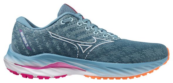 Mizuno Wave Inspire 19 Dames Hardloopschoenen Blauw Roze