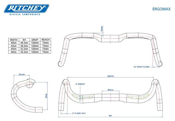 Ritchey Ergomax WCS Di2 Kakerlakenlenker Schwarz