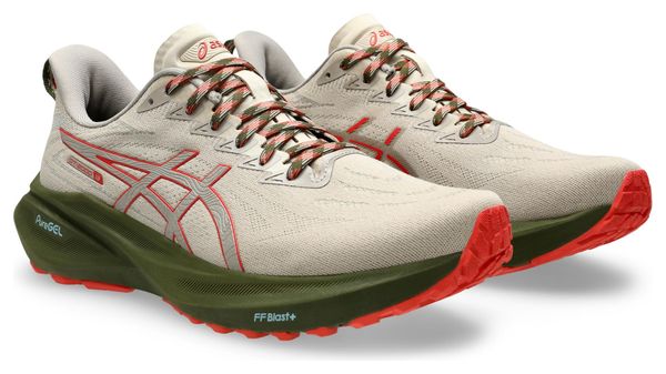 Chaussures Running Asics GT-2000 13 TR Khaki Rouge Homme