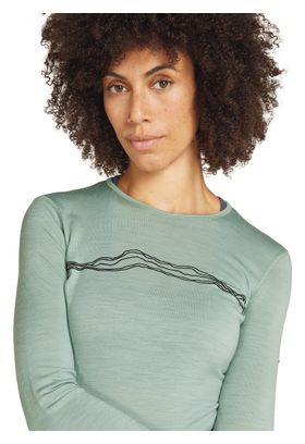 Women's Icebreaker Merino 200 Oasis Mountain Pulse Green Baselayer