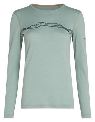 Women's Icebreaker Merino 200 Oasis Mountain Pulse Green Baselayer