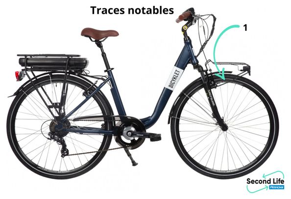 Produit Reconditionné - Vélo de Ville Électrique Mixte Bicyklet Claude Shimano Tourney 7V 500 Wh 700 mm Bleu Nuit Mat