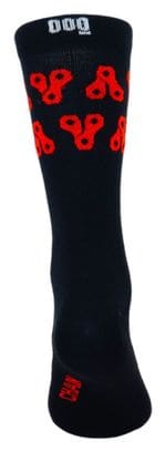 Chaussettes de cyclisme d'hiver en laine mérinos Heat Mooquer Chain Coffee Noire