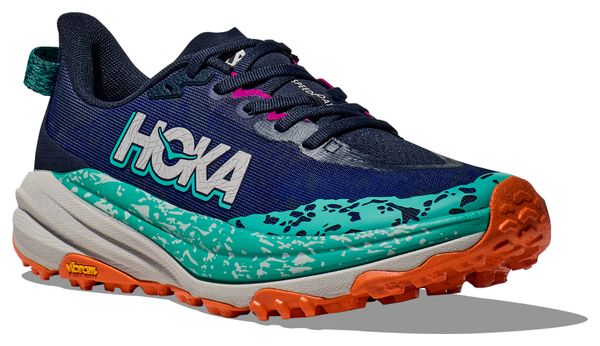 Hoka Speedgoat 6 Trailrunning-Schuhe Blau/Grün/Orange Damen