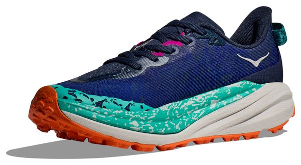 Hoka Speedgoat 6 Trailrunning-Schuhe Blau/Grün/Orange Damen