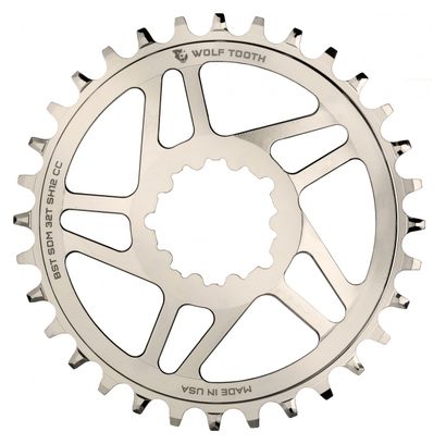 Wolf Tooth Direct Mount Chainring for Cane Creek/Sram Boost 3 mm Drop-Stop ST for Shimano HyperGlide+ 12S Nickel