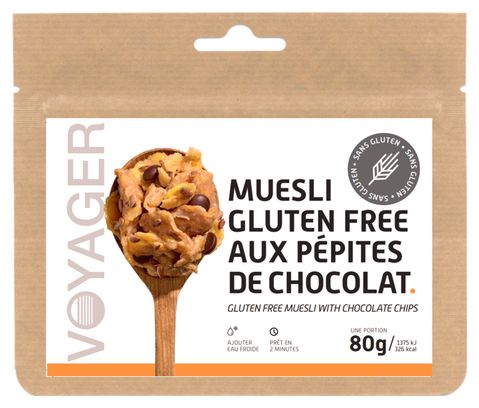 Voyager Gevriesdroogde Maaltijd Glutenvrije Muesli met Chocolade Chips 80g