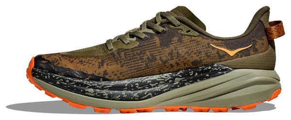 Hoka Speedgoat 6 Trail Shoes Khaki/Orange Uomo