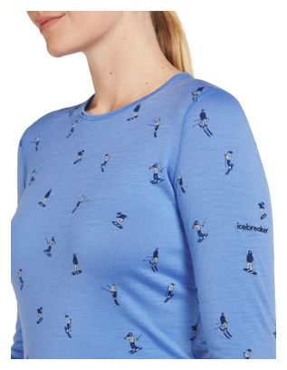 Icebreaker Merino 200 Oasis Snow Day Blue Dames Baselayer