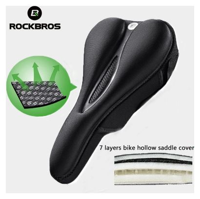Selle de vélo en gel de silicone taille L - Noir