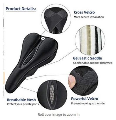 Selle de vélo en gel de silicone taille L - Noir