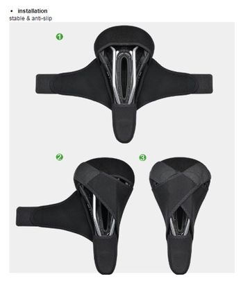 Selle de vélo en gel de silicone taille L - Noir