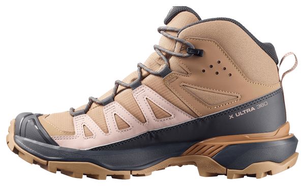 Salomon X Ultra 360 Mid GTX Hiking Shoes Brown/Pink Women's