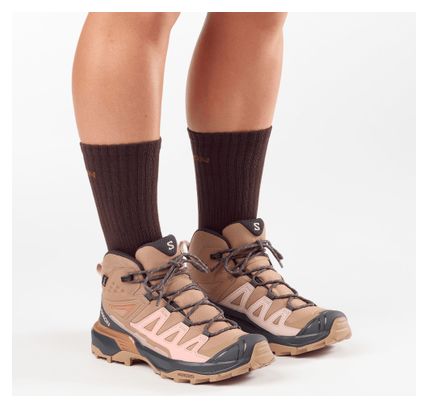 Salomon X Ultra 360 Mid GTX Hiking Shoes Brown/Pink Women's