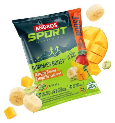 Andros Sport Energy Gummies boost Mango/plátano/café verde 30g
