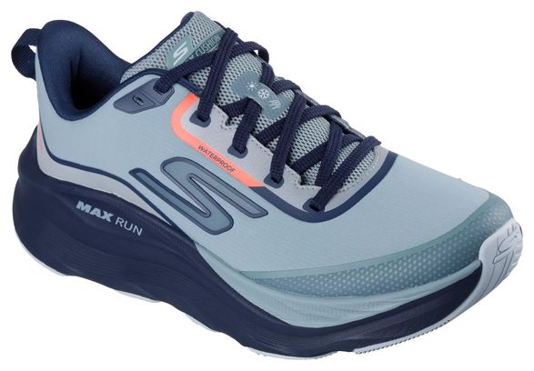 Skechers Waterproof Max Run Vorteza Running Shoes, Gray, Men's